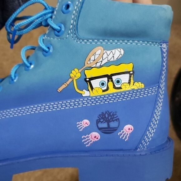 timberland Sponge Bob Square Pants limited Edition Boots kids size 3 - Picture 4 of 7